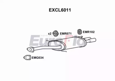 Глушитель выхлопных газов конечный EuroFlo EXCL6011