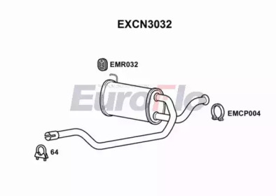 Средний глушитель выхлопных газов EuroFlo EXCN3032