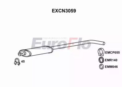 Средний глушитель выхлопных газов EuroFlo EXCN3059