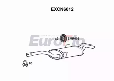 Глушитель выхлопных газов конечный EuroFlo EXCN6012