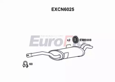 Глушитель выхлопных газов конечный EuroFlo EXCN6025