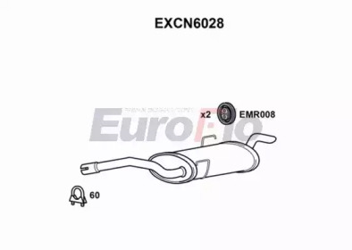 Глушитель выхлопных газов конечный EuroFlo EXCN6028