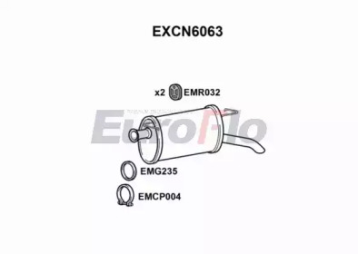 Глушитель выхлопных газов конечный EuroFlo EXCN6063