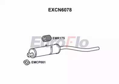 Глушитель выхлопных газов конечный EuroFlo EXCN6078