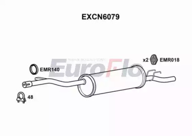 Глушитель выхлопных газов конечный EuroFlo EXCN6079