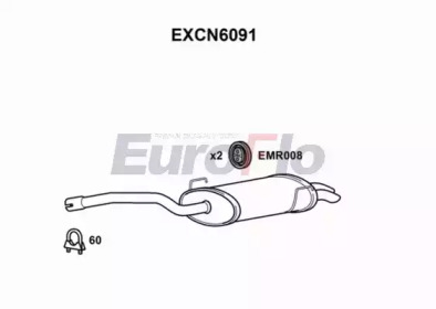 Глушитель выхлопных газов конечный EuroFlo EXCN6091