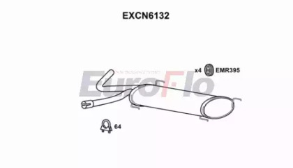 Глушитель выхлопных газов конечный EuroFlo EXCN6132