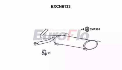 Глушитель выхлопных газов конечный EuroFlo EXCN6133