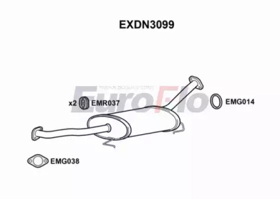 Средний глушитель выхлопных газов EuroFlo EXDN3099