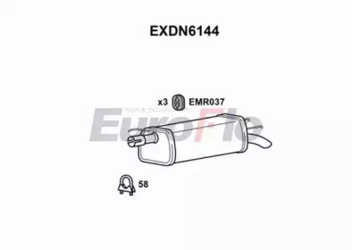 Глушитель выхлопных газов конечный EuroFlo EXDN6144