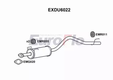 Глушитель выхлопных газов конечный EuroFlo EXDU6022