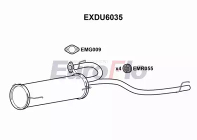 Глушитель выхлопных газов конечный EuroFlo EXDU6035