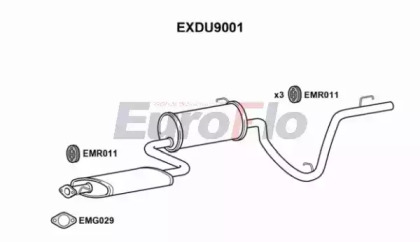 Средний / конечный глушитель ОГ EuroFlo EXDU9001