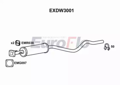 Средний глушитель выхлопных газов EuroFlo EXDW3001