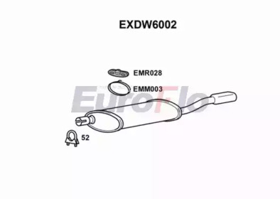 Глушитель выхлопных газов конечный EuroFlo EXDW6002