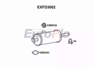 Средний глушитель выхлопных газов EuroFlo EXFD3002