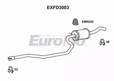 Средний глушитель выхлопных газов EuroFlo EXFD3003