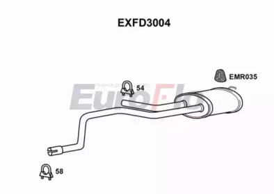 Средний глушитель выхлопных газов EuroFlo EXFD3004