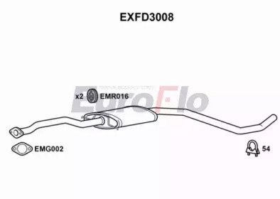 Средний глушитель выхлопных газов EuroFlo EXFD3008