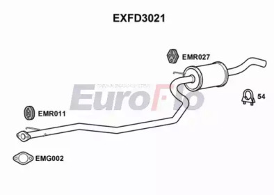 Средний глушитель выхлопных газов EuroFlo EXFD3021