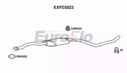 Средний глушитель выхлопных газов EuroFlo EXFD3023