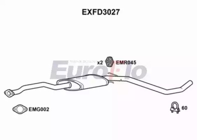 Средний глушитель выхлопных газов EuroFlo EXFD3027