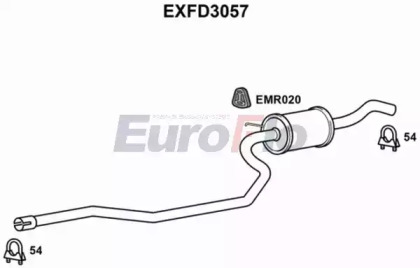 Средний глушитель выхлопных газов EuroFlo EXFD3057