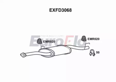 Средний глушитель выхлопных газов EuroFlo EXFD3068