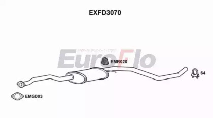 Средний глушитель выхлопных газов EuroFlo EXFD3070