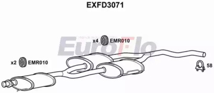 Средний глушитель выхлопных газов EuroFlo EXFD3071