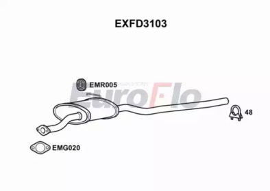 Средний глушитель выхлопных газов EuroFlo EXFD3103