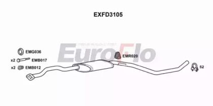 Средний глушитель выхлопных газов EuroFlo EXFD3105