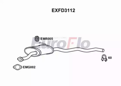 Средний глушитель выхлопных газов EuroFlo EXFD3112