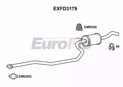 Средний глушитель выхлопных газов EuroFlo EXFD3179