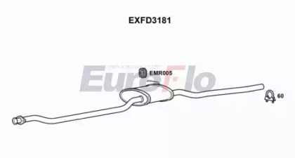 Средний глушитель выхлопных газов EuroFlo EXFD3181