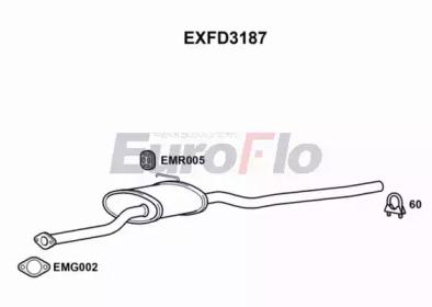 Средний глушитель выхлопных газов EuroFlo EXFD3187