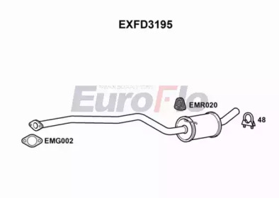 Средний глушитель выхлопных газов EuroFlo EXFD3195