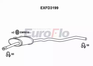 Средний глушитель выхлопных газов EuroFlo EXFD3199