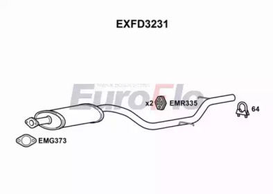 Средний глушитель выхлопных газов EuroFlo EXFD3231