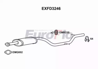 Средний глушитель выхлопных газов EuroFlo EXFD3246