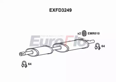 Средний глушитель выхлопных газов EuroFlo EXFD3249