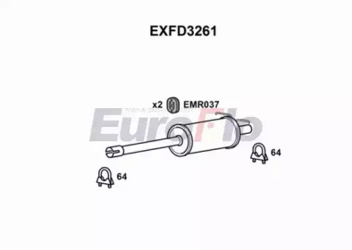 Средний глушитель выхлопных газов EuroFlo EXFD3261