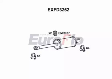 Средний глушитель выхлопных газов EuroFlo EXFD3262