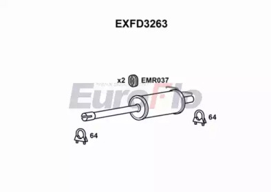 Средний глушитель выхлопных газов EuroFlo EXFD3263