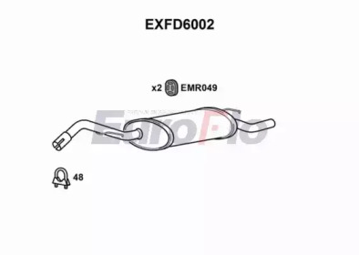 Глушитель выхлопных газов конечный EuroFlo EXFD6002