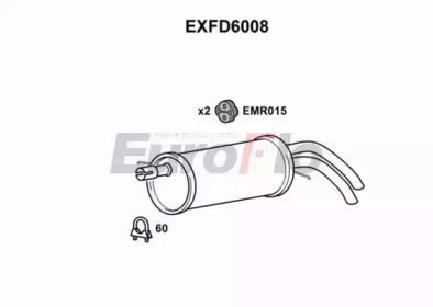 Глушитель выхлопных газов конечный EuroFlo EXFD6008