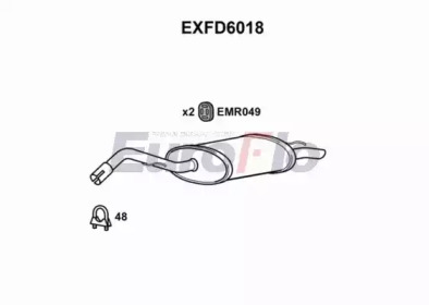 Глушитель выхлопных газов конечный EuroFlo EXFD6018