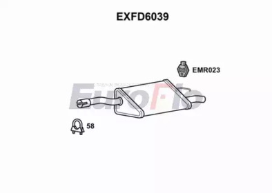 Глушитель выхлопных газов конечный EuroFlo EXFD6039