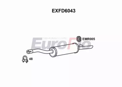 Глушитель выхлопных газов конечный EuroFlo EXFD6043