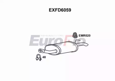 Глушитель выхлопных газов конечный EuroFlo EXFD6059